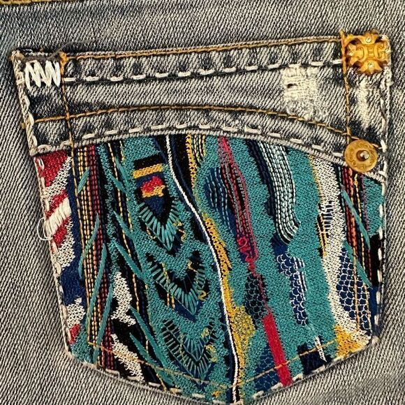 COOGI Womens‎ Light Washed Midrise Straight Jeans Embroidered Details sz 7/8 - Picture 7 of 12